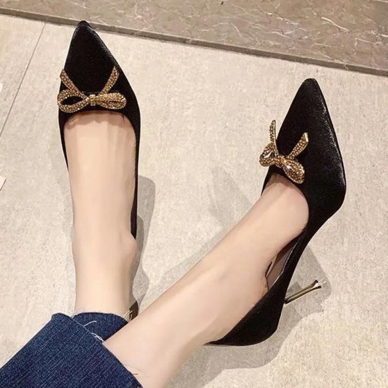 Fashion Women's Shoes Blue Stilito Party With Crystals On Promotion 2025 Trend 39 Vacation Summer Fashion Ladies Pumps Chic and Elegant