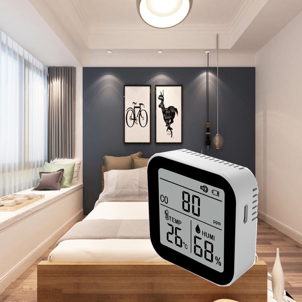 3 In 1 Air Quality Monitor High Accurate CO Carbon Monoxide Temperature Humidity Detector with Alarm Function for Home