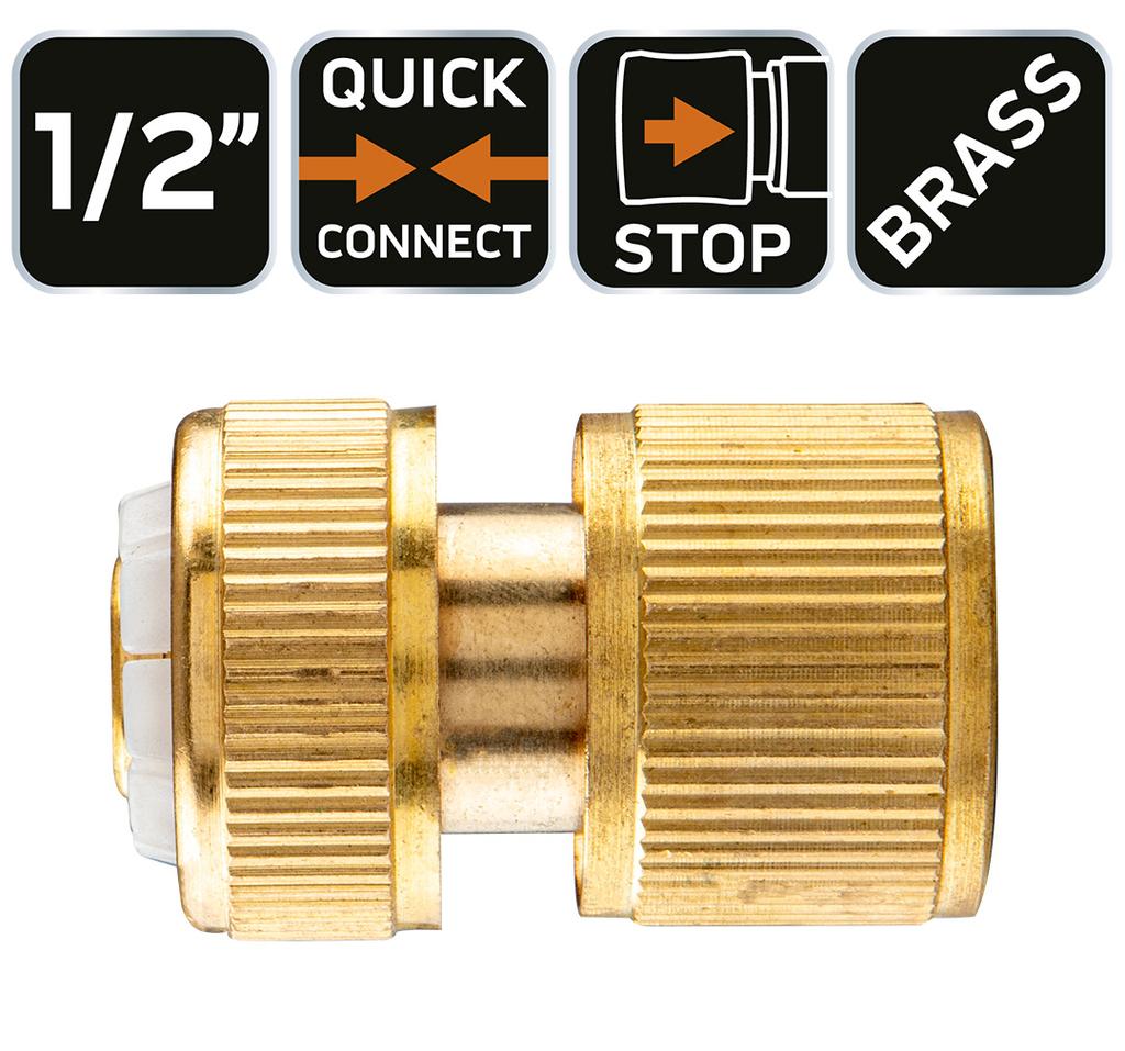 STOP connector 1/2", brass