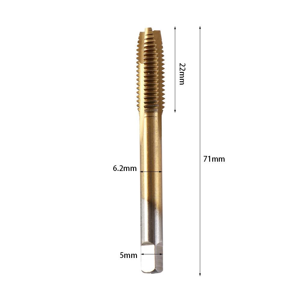 5PCS Straight Flute Screw Tap Titanium Coating Tap Drill Set Screw Threaded Tap  Hand Tools