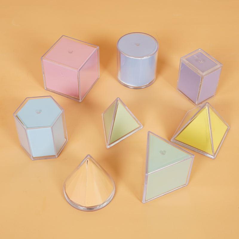 8Pcs Visual Teaching Aids Volume Shape Toy Transparent 3D Geometric Shape Teaching Aids Montessori Toys Mathematical Education
