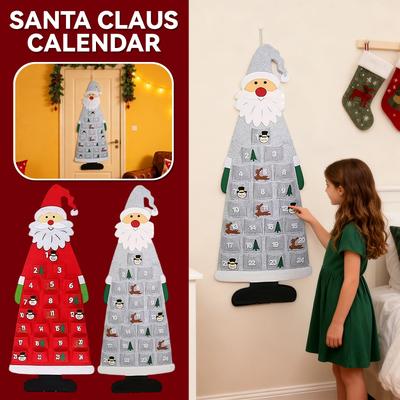 DIY Adventskalender Filz Adventskalender Wandbehang mit 24 Taschen, Weihnachtsgeschenk für Kinder
