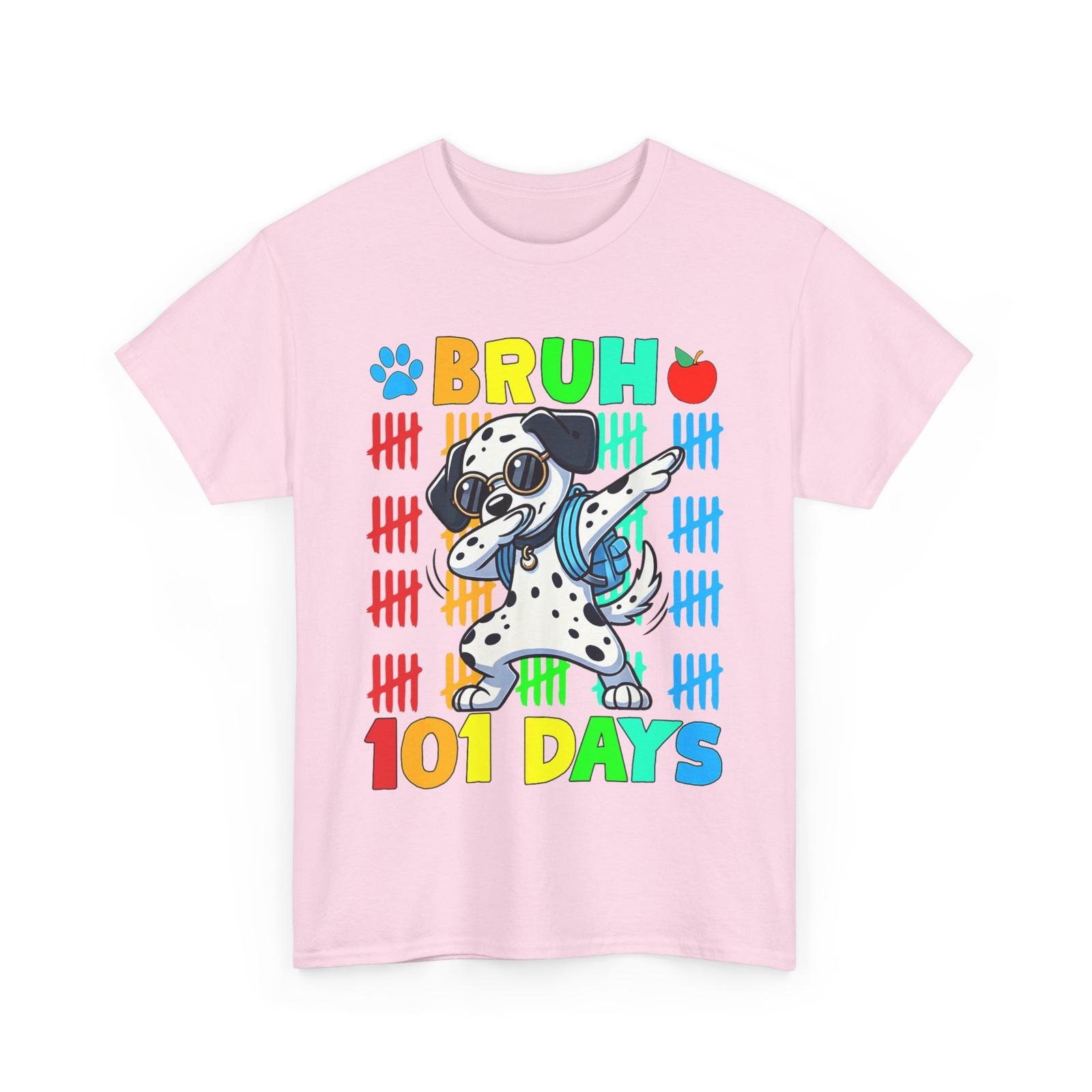 Bruh 100 Days Of School Dalmatian Dog Dabbing 100th Day Boys T-Shirt S