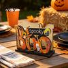 Cute Desktop Storage Box Halloween Wooden Napkin Holder, Pastel Pumpkin Ghost Black Cat Tabletop Tissue Dispenser, Waterproof Party Table Decor