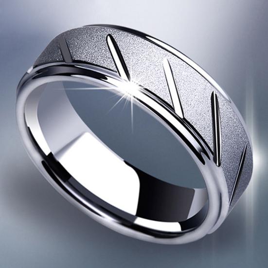 Men Matte Geometric Band Finger Ring Wedding Engagement Jewelry Gift