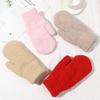 Breathable Wool Knitted Cold-proof Mittens Fashion Furry Gloves  Men Women