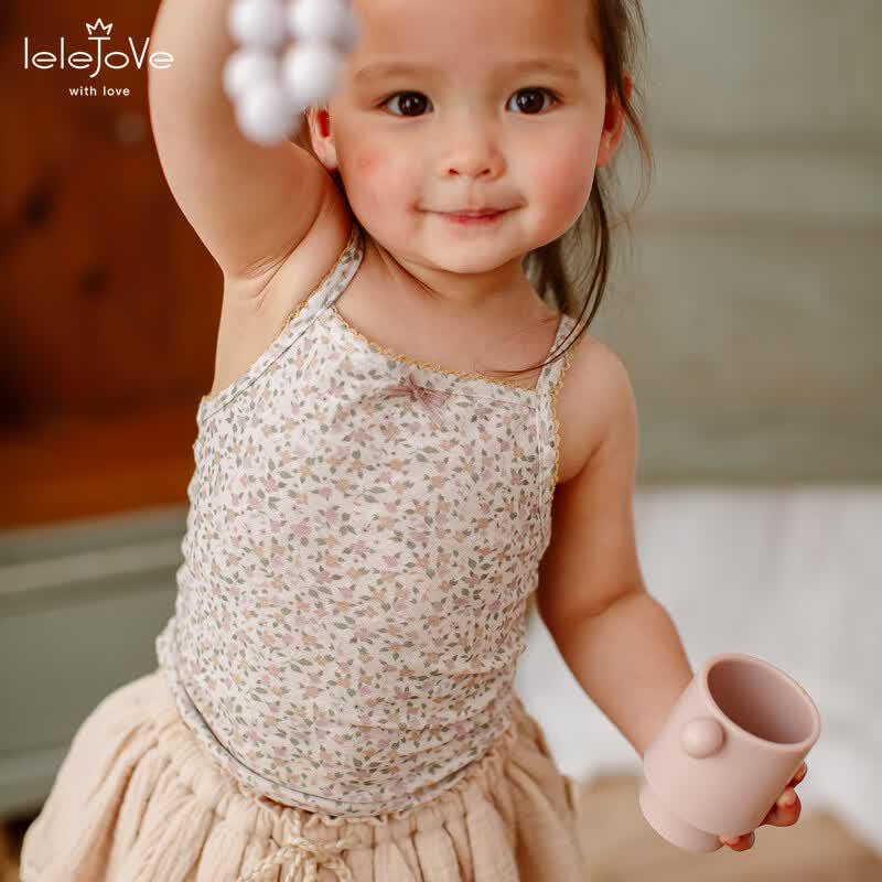 LELE JOVE Baby Girl's Tencel Jacquard Sleeveless Vest Top