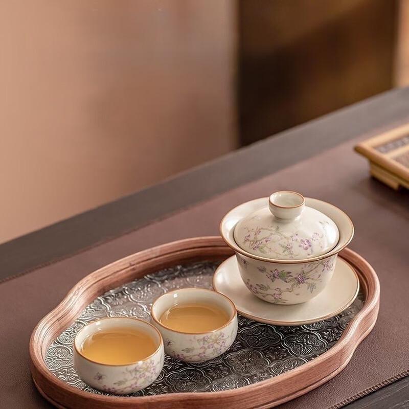 Ru Kiln Crackle Glaze Sancai Gaiwan
