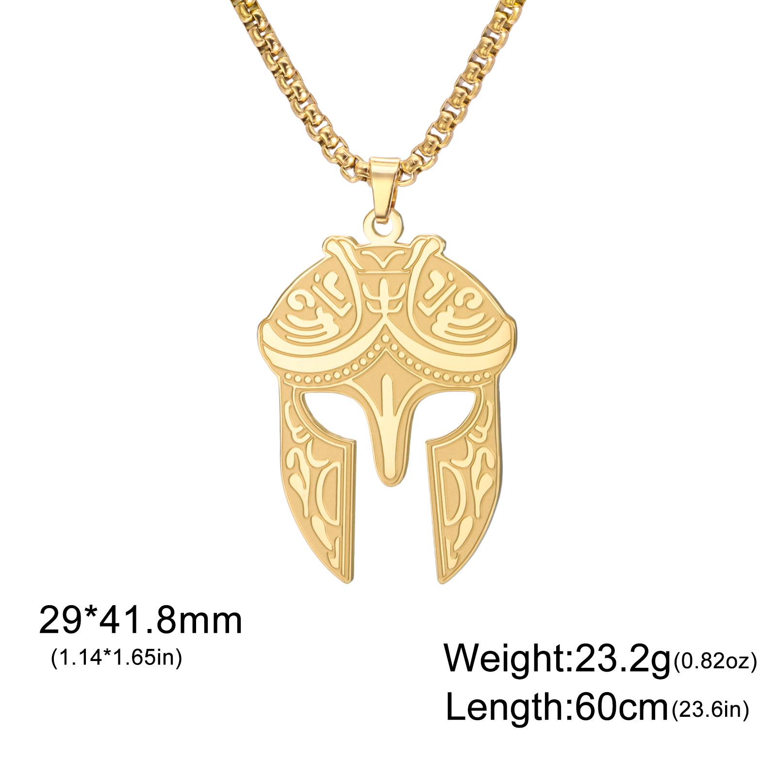 Amaxer Греческий Шлем Спартанского Воина Ожерелье Амулет Мужества и Защиты Древний Символ Подвеска Украшение золотой