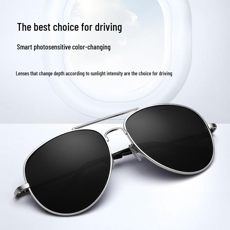 In-Stock Unisex Pilot 3026 Metal Aviator Sunglasses with Aluminum Frame and Spring Legs