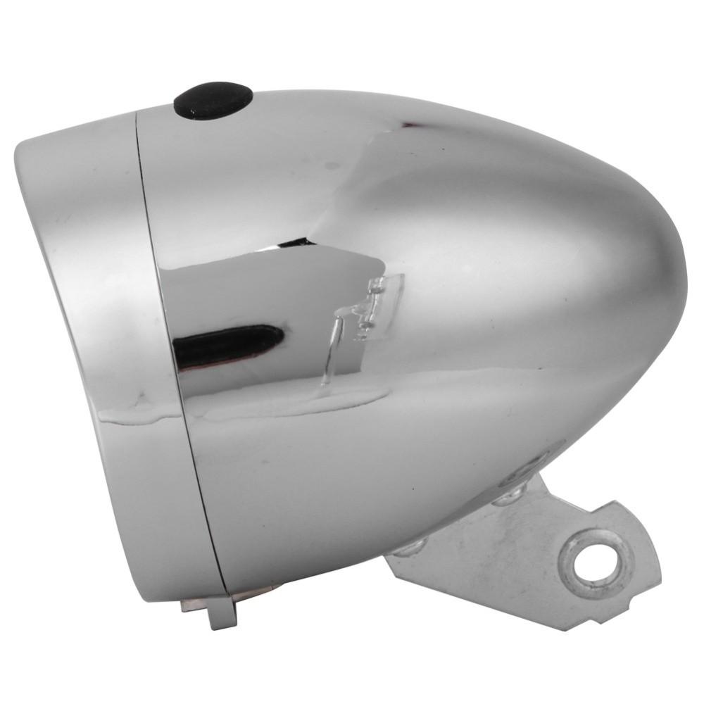 3 LED Retro Bike Headlamp Black and Silver Cycling Lighting Accessory Bike Headlight  Bike Lighting