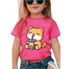 Cat Girl T-Shirt Short Sleeve Tees Girl Clothes Round Neck Top Fashion Junior Girls' Clothing Cute Outdoor Kids T-Shirts