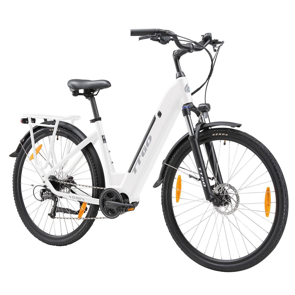 TTGO ZZ-28ST zwart/wit 250W BAFANG middenmotor+36V20AH uitneembare accu 700C * 45C inch banden Ximano 9-speed stads elektrische fiets
