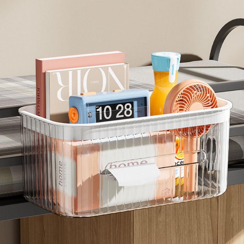 Large Capacity Bedside Storage Basket Square Sundries Rack Stationery Storage Box  Bedroom
