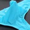 Men Sexy Thong Low-rise U-Convex Solid Color Briefs Elastic Waistband Slim Fit Solid