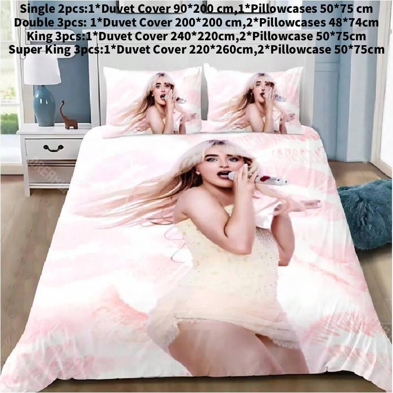 Duvet Carpenter Sabrina Cover Pillowcase Bedding Set Boy Girl Bedroom Decoration