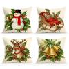 Retro Christmas Theme Pillowcase Printed Polyester 40/45/50cm Throw Pillowcover Decorative Sofa Cushion Pillowslip Home Decor