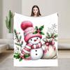 Christmas Snowman Flannel Blanket Winter  Soft Warm Throw Blanket for Children Couch Chair Novelty Bedspread Sofa Bed Cover