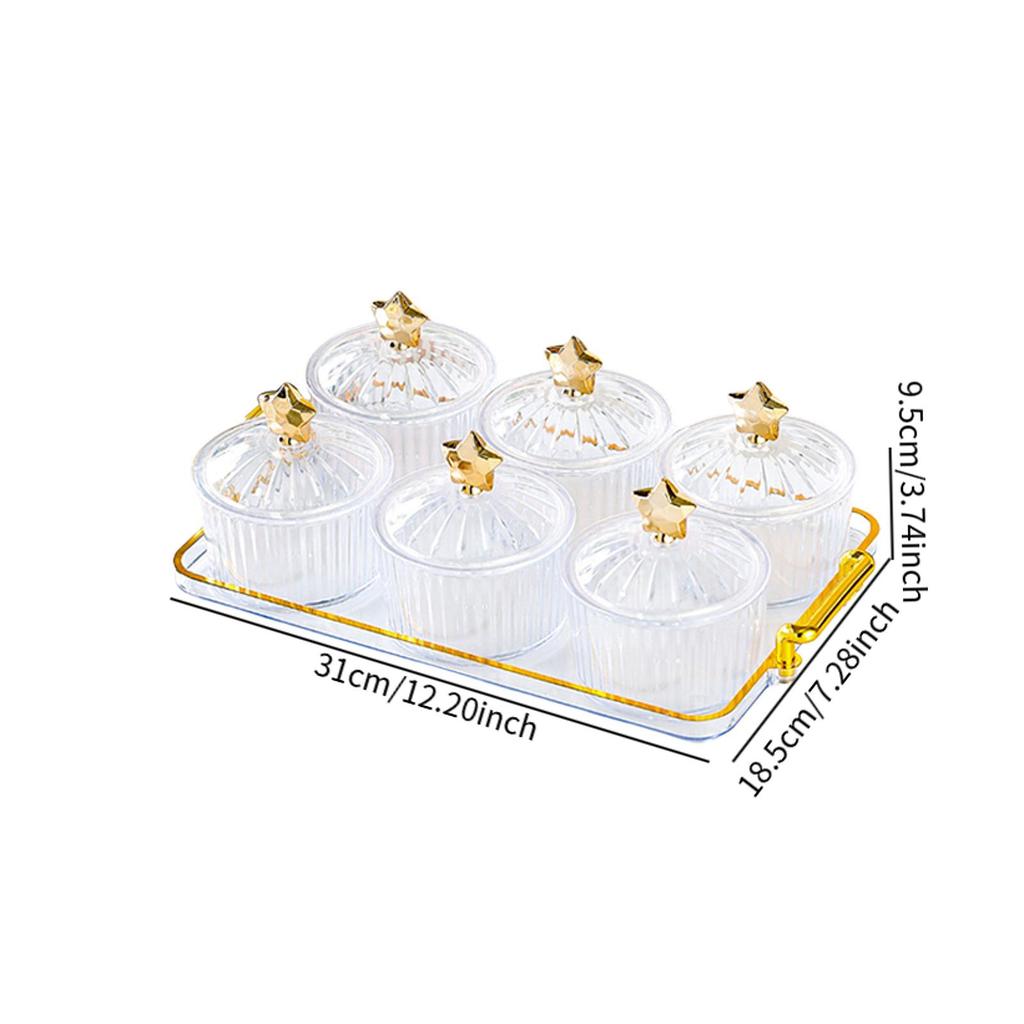 Creative Divided Serving Platter with Holder Food Storage Box Nuts Tray Snack Dishes for Candy Cookies Snacks