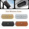 Leather Auto Eyeglasses  Holder Shock-proof Car Sunshade Storage Box  Car Accessories