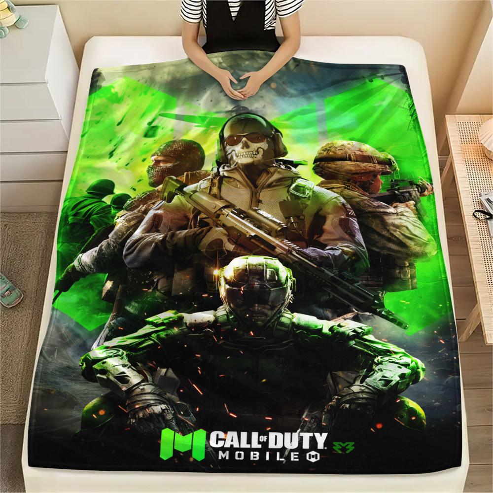 1Pc Call Duty Print Flannel Blanket, High Quality Comfortable for All Seasons, Home Decor, Warmth and Comfort, Perfect for Christmas Gifts