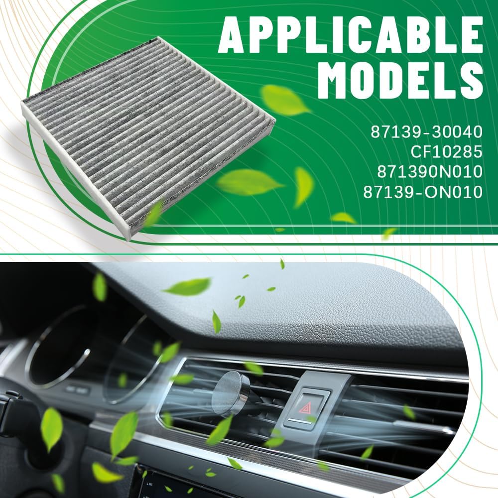 CF10285 Cabin Air Filter, Premium Cabin Filter With Activated Carbon, Car Air Filter Replacement For Camry 2007-2017 Corolla 2009- Rav4 2006-2018