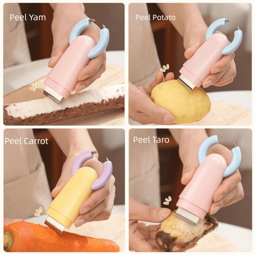 Clip Structure Garlic Peeler 2in1 Ginger Scraper Convenient Ginger Skin Removal Tool Home