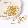 18K Gold-Plated Silver Needle Material Earrings DIY Jewelry Making Earrings Accessories 3/4MM Ball Post Earring with Closed Ring