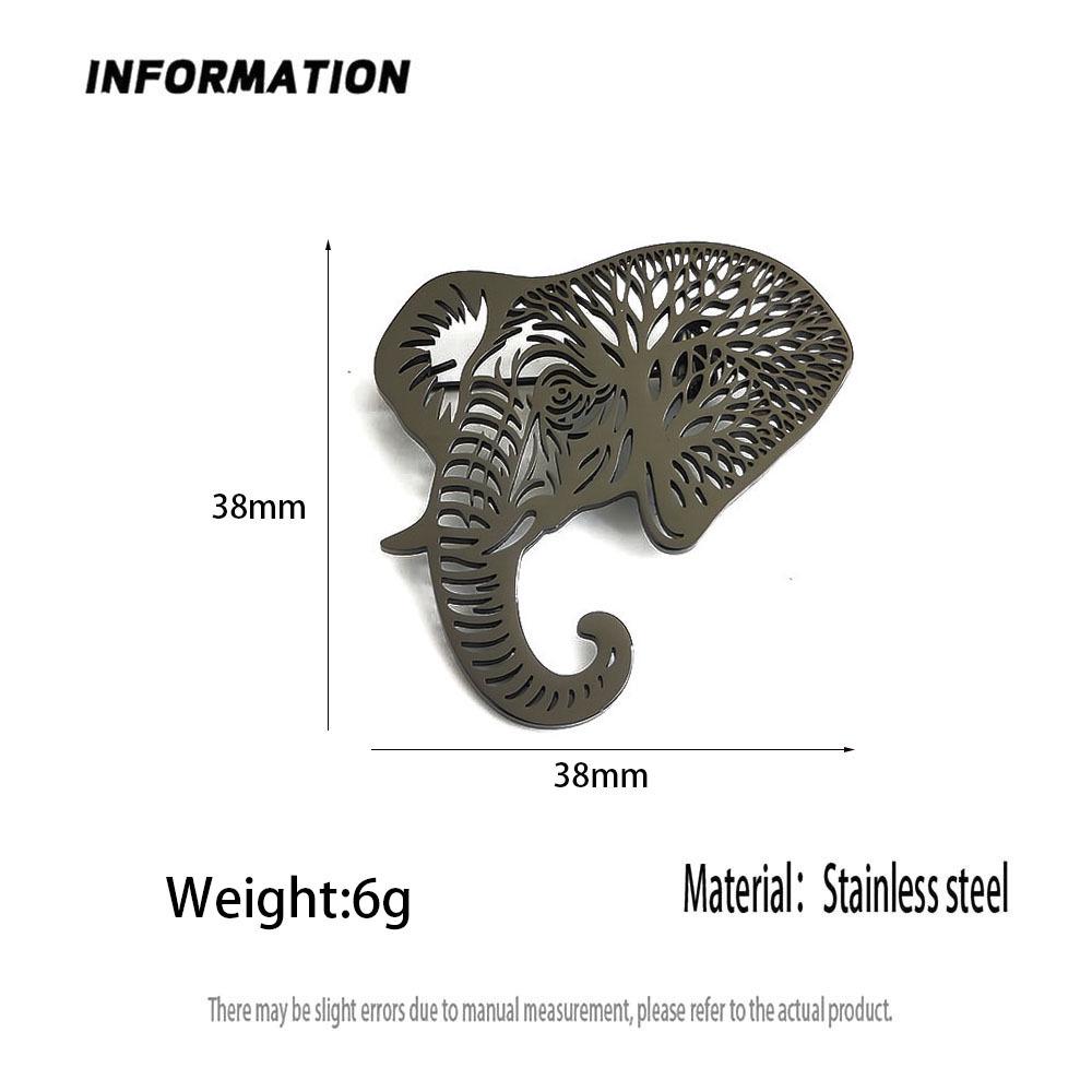 Stainless Steel Elephant Brooch & Cufflinks Set