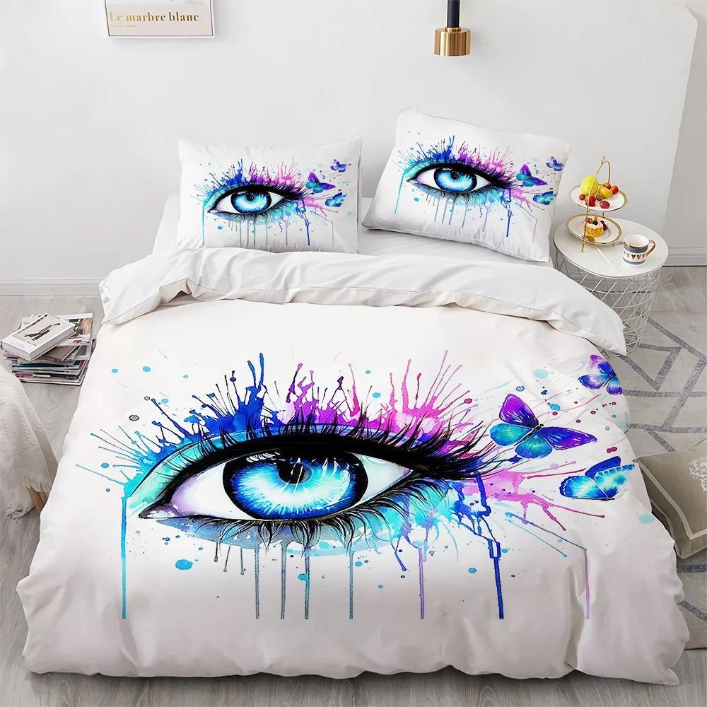 Poszwa na kołdrę Big Eye Poszwa Kolorowe Malarstwo Artystyczne Rozmiar King Queen dla Nastolatków Dorosłych Dzieci Poliestrowy Zestaw Pościeli