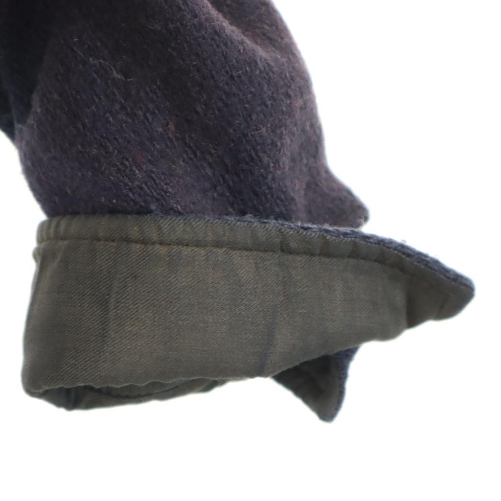 Melton 70s Made In USA Vintage Long Sleeve Wool Shirt M Navy Men's Used