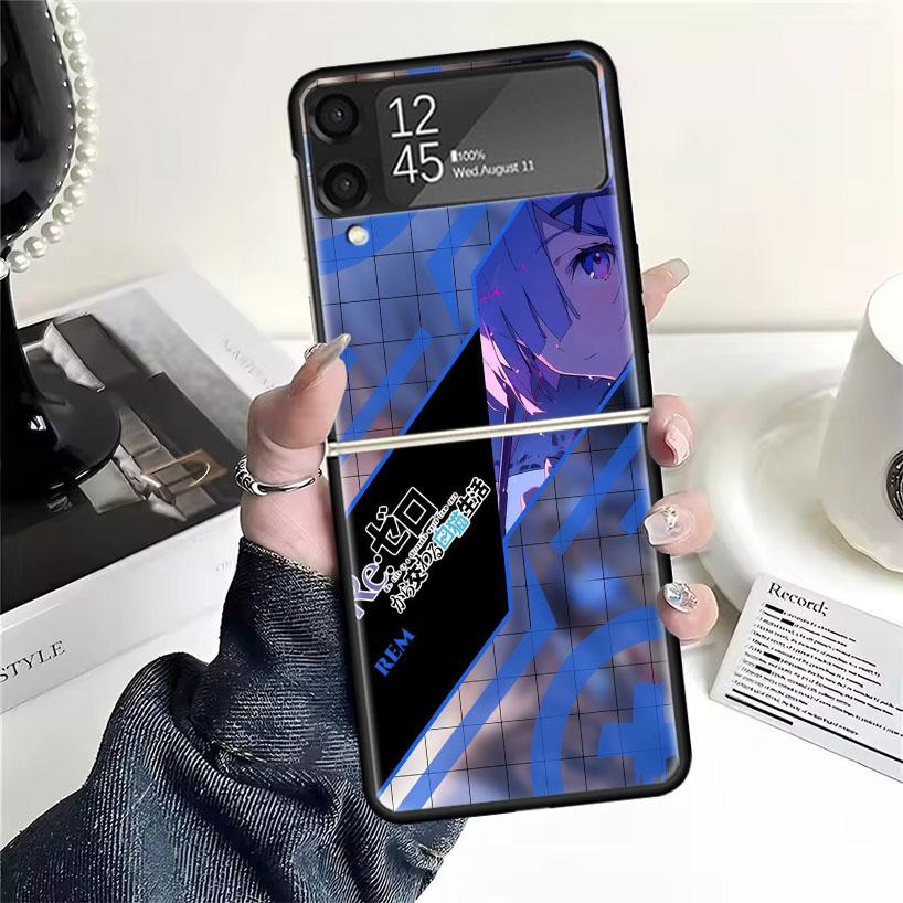 Cute Anime Waifu Art Design Phone Case For Samsung Galaxy Z FLip7 Flip6 Flip3 Flip4 Flip5 ZFlip 7 Flip 6 5 4 3 5G Fundas Cover C