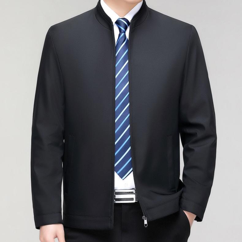 New Men's Jacket Spring and Autumn Jacket Middle-aged High-end Business Casual Jacket Dad Lapel Top