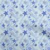oneOone Cotton Flex Baby Blue Fabric Beach Seashell Quilting Supplies Print Sewing Fabric By The Yard 40 Inch