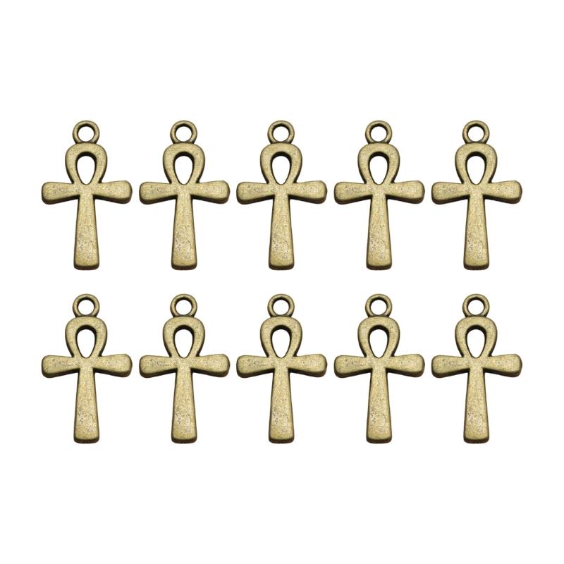 Set of 10pcs Classical Religious Crucifix Necklace Pendant Elegant Alloy DIY Jewelry Accessories Gift For Men Women