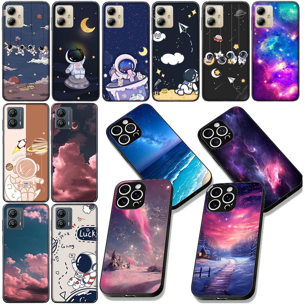 Universe Galaxy Astronaut Moon Phone Case for Motorola Moto Edge 70 60 Fusion NEO Pro G Stylus G56 G96 G52 G04 G05 20 Cover