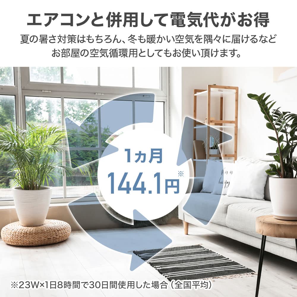Seathestars Powerful Airflow Large Power Cord Outlet 360 Degree Air Direction Automatic 2 Level Airflow Can Be Installed Warranty Included [23cm