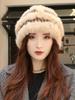 Rabbit Fur Knitted Bucket Hat Women's Autumn and Winter Ear Protection Warm Windproof Wool Hat Winter Hat