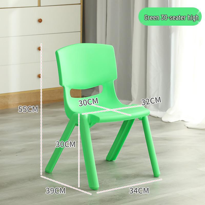 Kinder Kunststoff Rückenlehnen Stuhl und Tisch Set - Kindergarten Lernstuhl, Verdickter Kleiner Hocker für Kinder