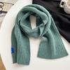 Wool gray scarf girls autumn and winter white knitted wool warm versatile high sense scarf white