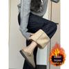 Women's Plus Size Dark Blue Fleece-Lined High Waist Straight Leg Jeans - Winter New Arrivals