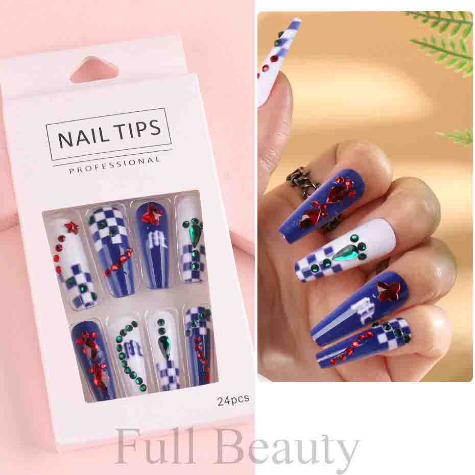 24pcs Detachable Ballerina False Nails Wearable Fake Nails Full Cover Long Nail Tips Manicure Tool Press On Nails