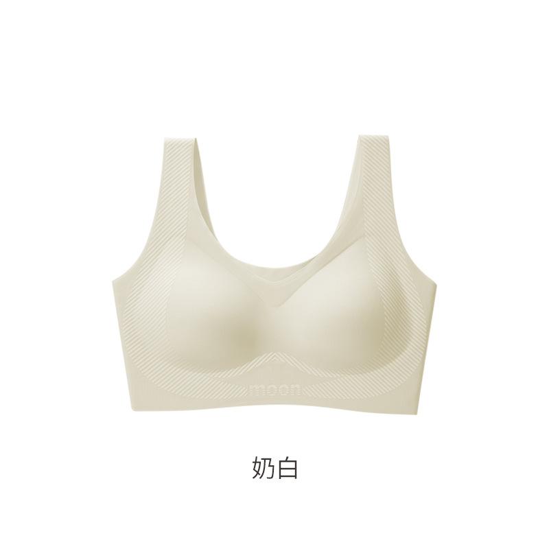 Spring and summer ice muscle silky vest type seamless underwear thin pacifier jelly glue comfortable gathering not empty cup bra