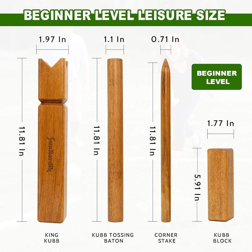 Kubb Yard Game Set, Giant Viking Tossing Game, Outdoor Lawn Game with Carry Bag