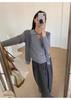 Women's Grey Striped Slim-Fit Long Sleeve Sweater, Autumn 2025 Collection