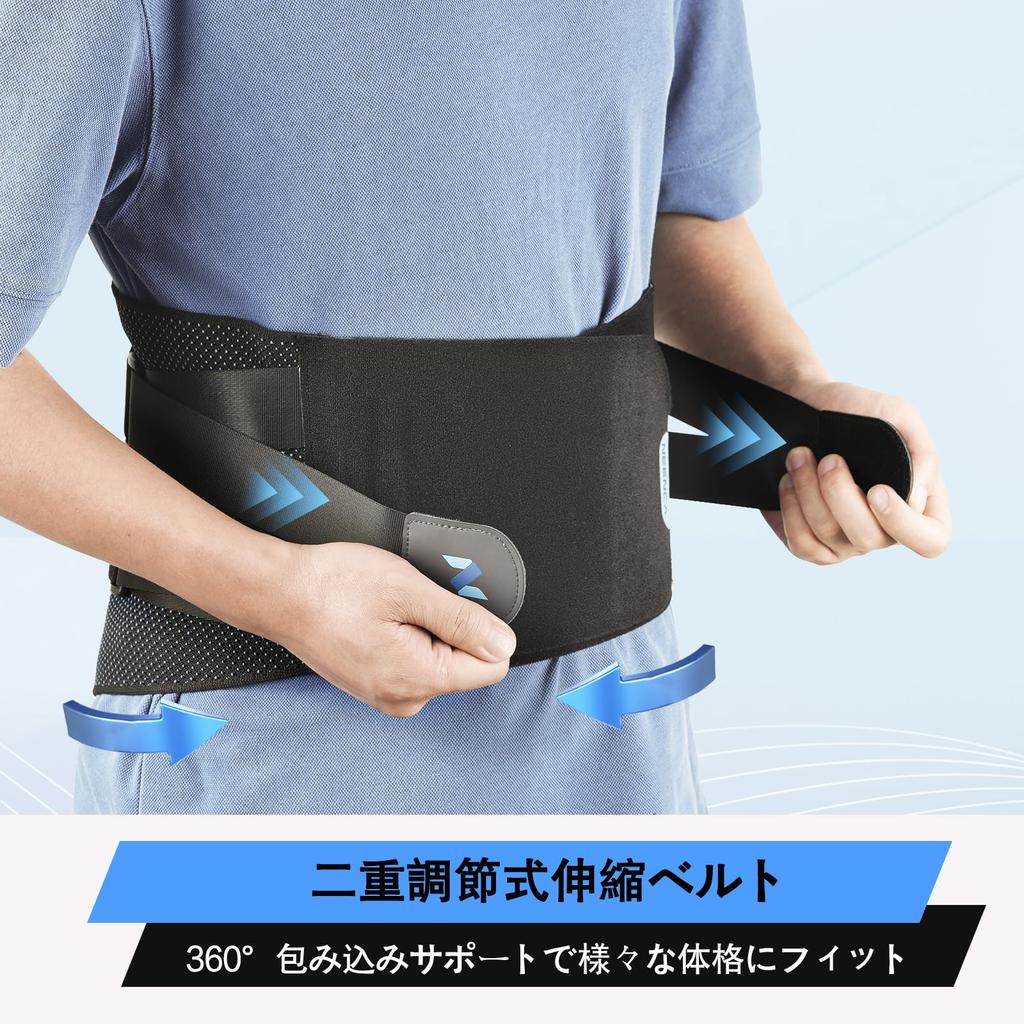 NEENCA Lumbar Support Belt for Back Pain Relief, Adjustable Belt, Innovative Ergonomic Design, with Lumbar Pad, Breathable Material (Unisex), Suitable