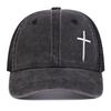Unisex Cross Embroidery Washed Baseball Net Caps Spring and Summer Outdoor Adjustable Casual Hats Sunscreen Hat