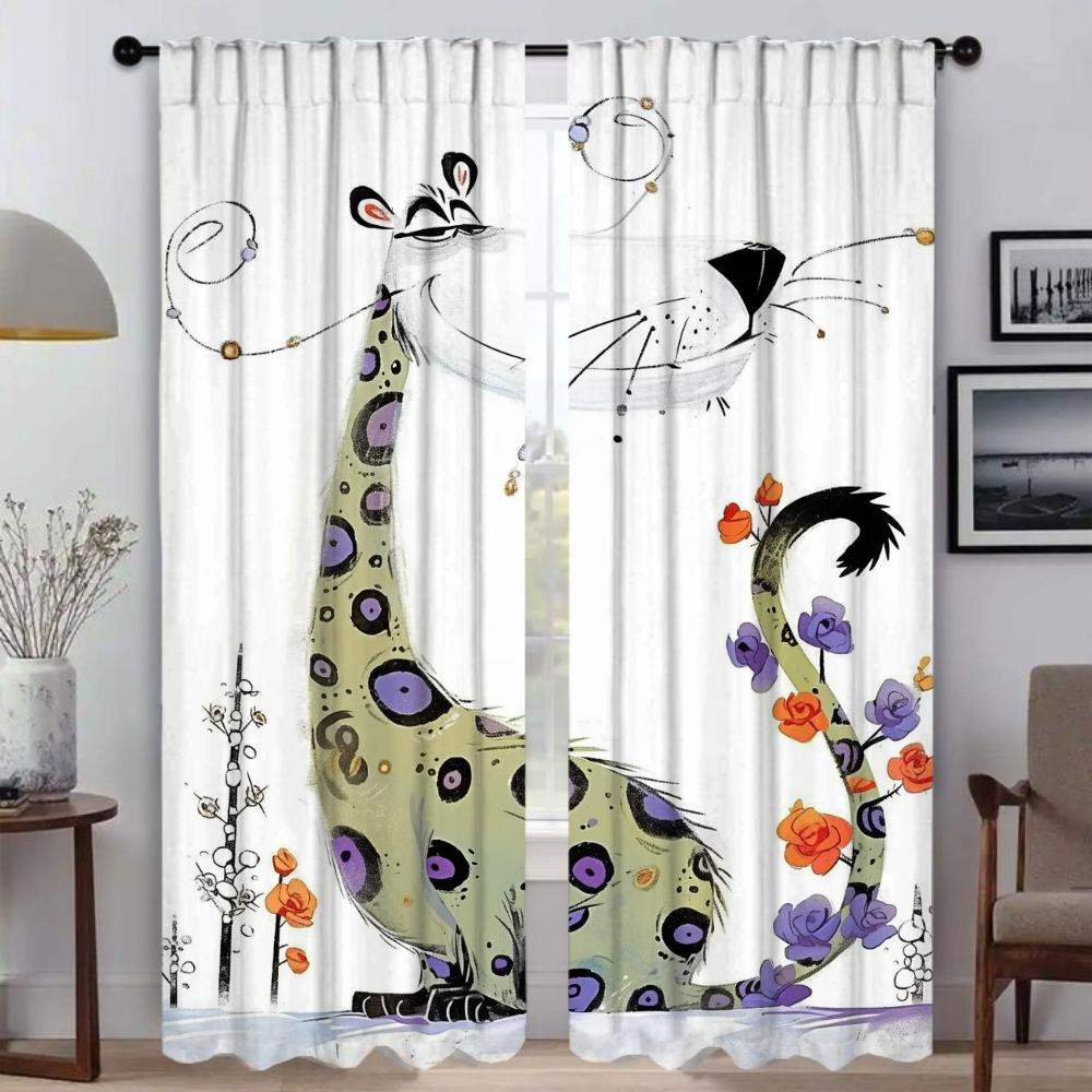 Süßes Baby der Gru Vorhänge für Schlafzimmerfenster Vorhang für Zimmer 2 Paneele Heim-Innenvorhänge Raumteiler Halloween-Dekoration