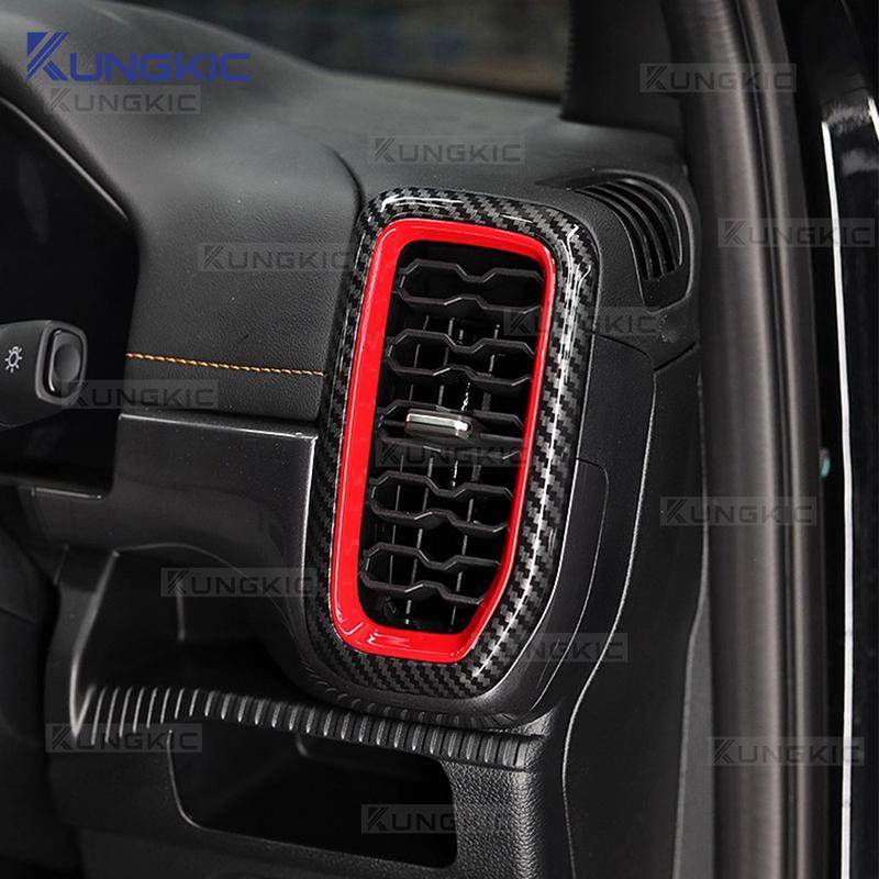 For Ford Ranger 2024 2025 LHD RHD Car Air Outlet Frames Carbon fiber pattern Interior Accessories