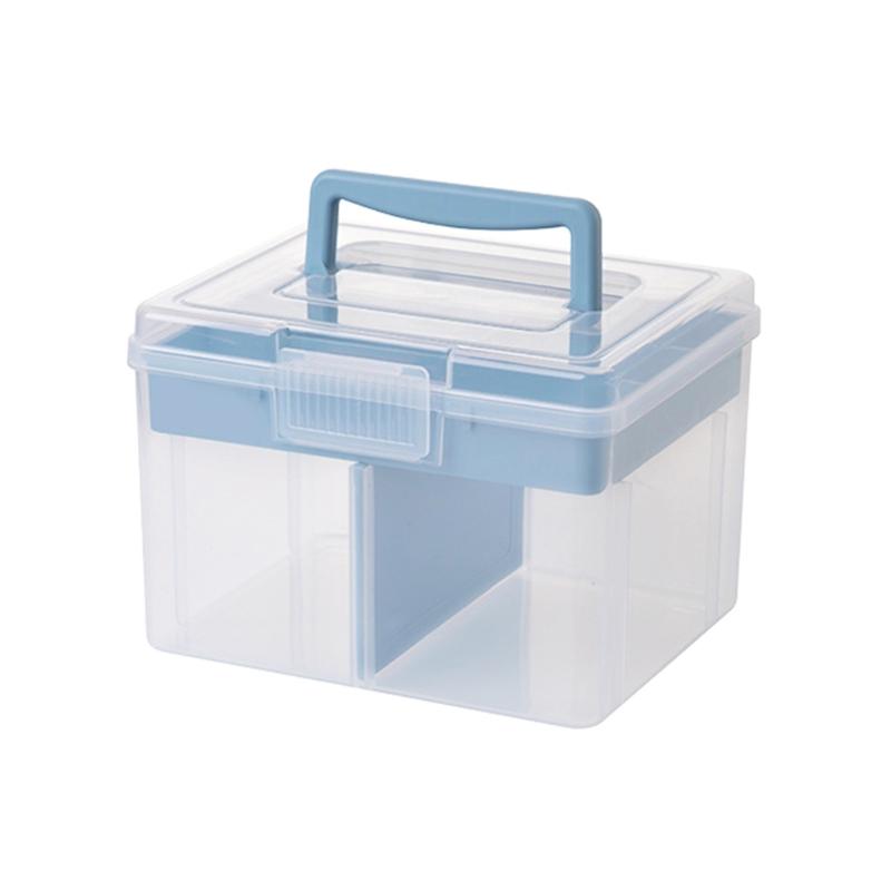 Clear Craft Stackable Storage Box with Storage Tray Storage Container for Storing Stationery Sewing Teaching Aid